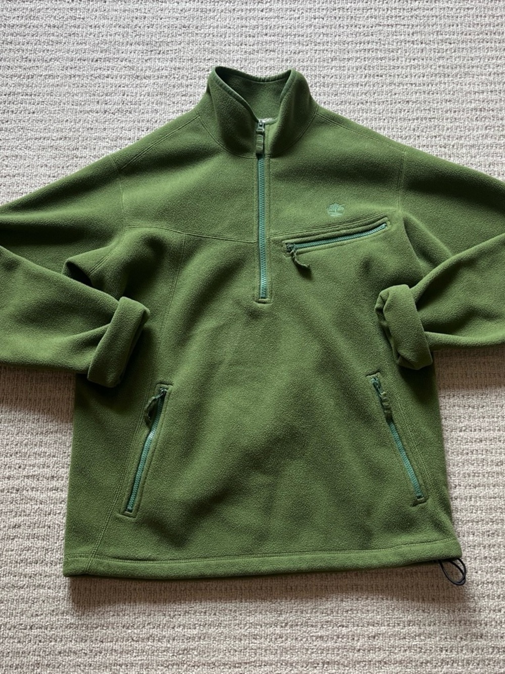 Timberland green fleece quarter zip jacket